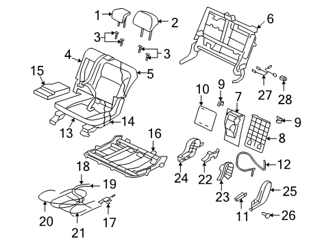 2008 Mitsubishi Outlander Rear Seat Components