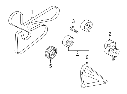 2010 Mitsubishi Lancer Serpentine Belt Diagram for 4451A115