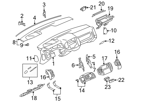 2005 Mitsubishi Montero Instrument Panel Components