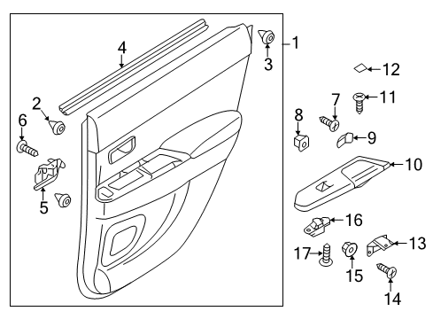 2020 Mitsubishi Outlander Sport Interior Trim - Rear Door
