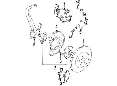 1998 Mitsubishi Eclipse Brake Components Diagram 2