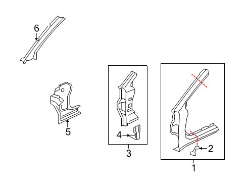 2017 Mitsubishi Lancer Hinge Pillar