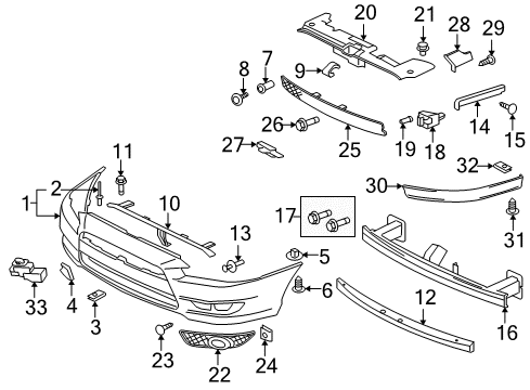 2014 Mitsubishi Lancer Impact Bar Diagram for 6400C970