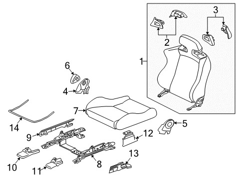 2012 Mitsubishi Lancer Passenger Seat Components