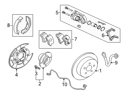 2012 Mitsubishi Outlander Brake Components Diagram 2