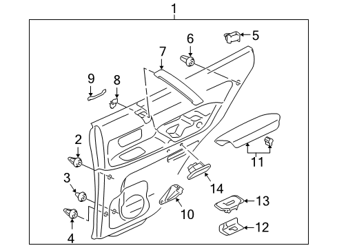 2001 Mitsubishi Montero Interior Trim - Rear Door
