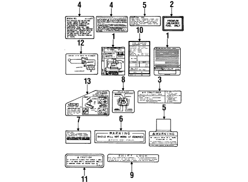 1997 Mitsubishi Eclipse Information Labels