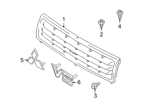 2001 Mitsubishi Montero Grille & Components
