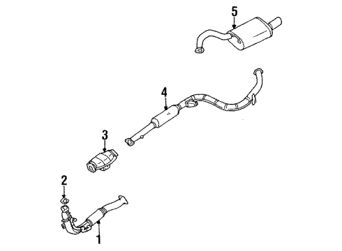 1997 Mitsubishi Eclipse Exhaust Components Diagram 2