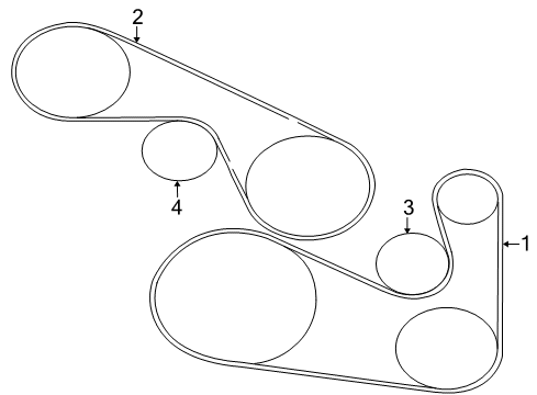 2010 Mitsubishi Outlander Serpentine Belt Diagram for 1340A132
