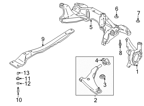 1999 Mitsubishi Galant Front Suspension Components Diagram 2