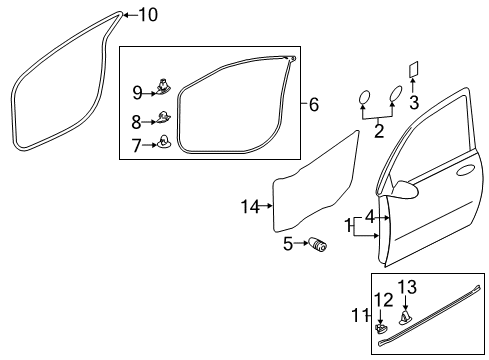 2017 Mitsubishi Outlander Door Shell Plug Diagram for 5727A109