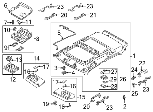 2022 Mitsubishi Eclipse Cross Interior Trim - Roof