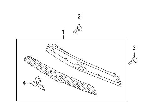 2012 Mitsubishi Lancer Grille & Components Diagram 2