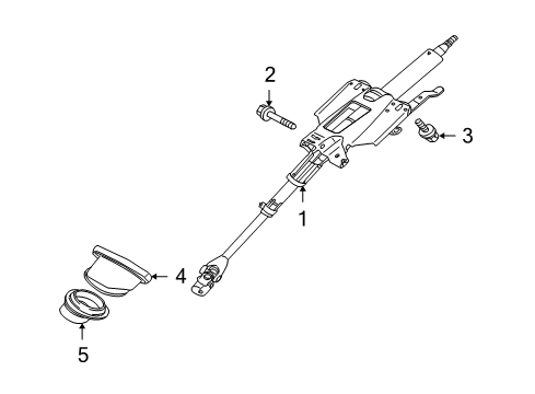 2010 Mitsubishi Lancer Steering Column Components Diagram 3
