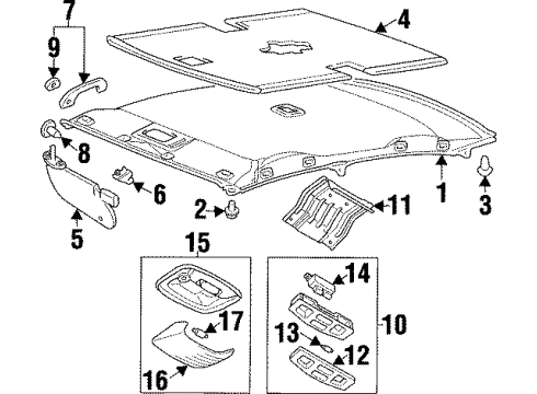 2000 Mitsubishi Mirage Interior Trim - Roof Diagram 4