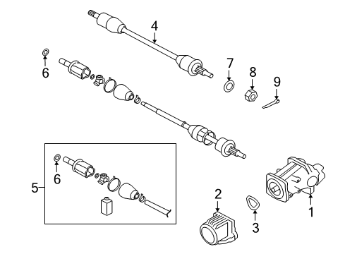 2012 Mitsubishi Outlander Axle & Differential - Rear