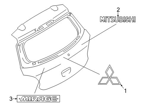 2014 Mitsubishi Mirage Exterior Trim - Lift Gate
