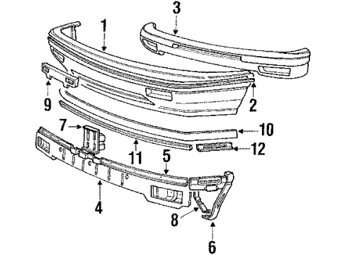1992 Mitsubishi Mirage Bumper & Components - Front