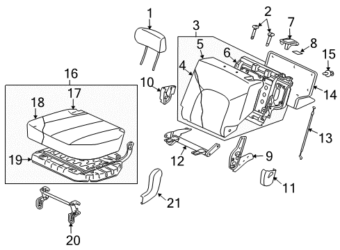 2011 Mitsubishi Endeavor Rear Seat Components