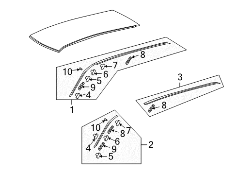 2004 Mitsubishi Outlander Exterior Trim - Roof Diagram 2
