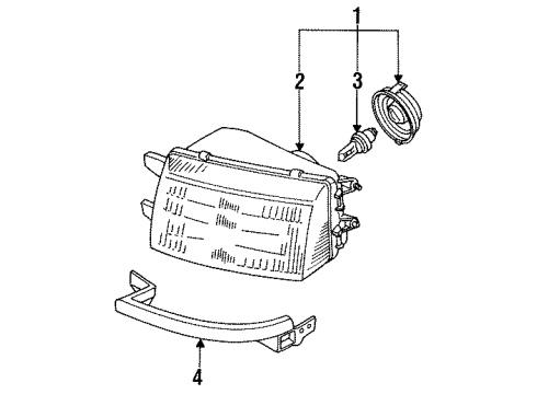 1995 Mitsubishi Expo Headlamp Components