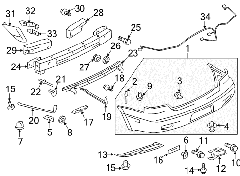 2005 Mitsubishi Outlander Bumper & Components - Rear