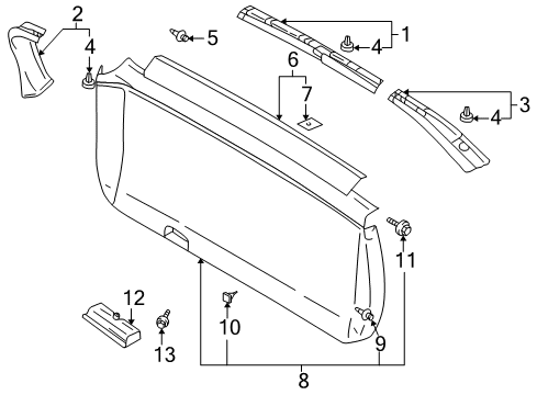 2005 Mitsubishi Outlander Interior Trim - Lift Gate