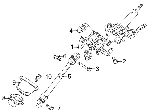 2013 Mitsubishi Outlander Sport Steering Column Assembly