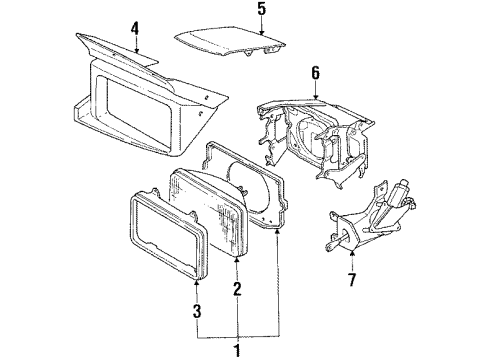 1991 Mitsubishi Eclipse Headlamp Components