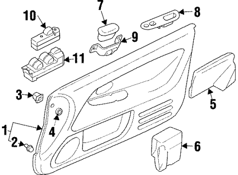 2002 Mitsubishi Mirage Interior Trim - Front Door