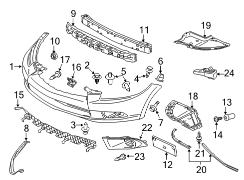 2012 Mitsubishi Eclipse Bumper Assembly - Front Diagram