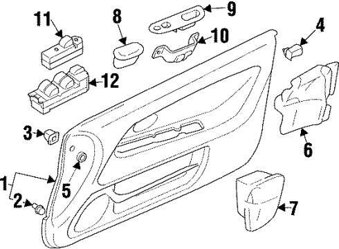 1998 Mitsubishi Mirage Window Switch, Driver Side Diagram for MR194824