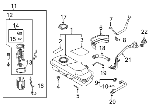 2020 Mitsubishi Outlander PHEV Fuel Cap Diagram for 1711A051