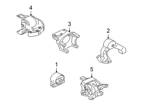 2009 Mitsubishi Outlander Engine & Trans Mounting Diagram 3