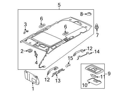 2006 Mitsubishi Endeavor Interior Trim - Roof Diagram 3