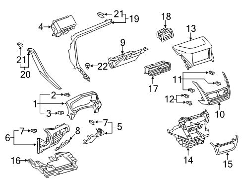 2022 Mitsubishi Eclipse Cross Instrument Panel Components