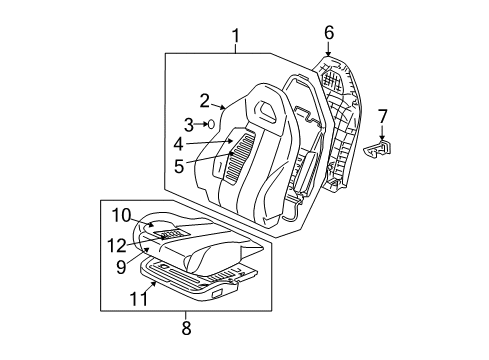 2006 Mitsubishi Eclipse Front Seat Components Diagram