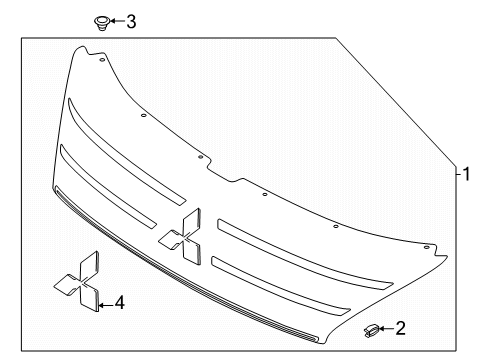 2025 Mitsubishi Outlander Grille Assembly Diagram for 62310W230P