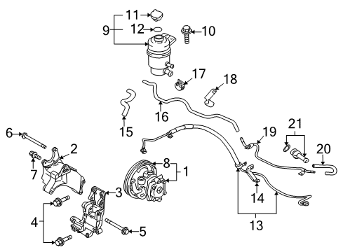 2014 Mitsubishi Lancer Power Steering Pump Diagram for 4450A137