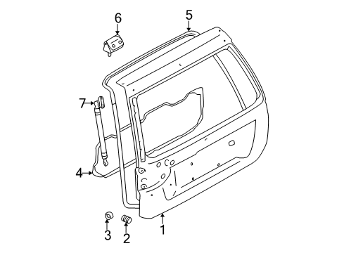 2004 Mitsubishi Montero Sport Gate & Hardware Diagram