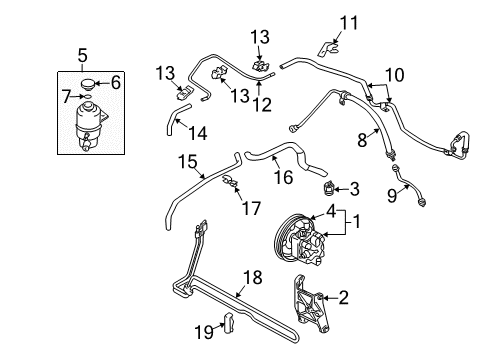 2009 Mitsubishi Galant Power Steering Pump Diagram for MN101061