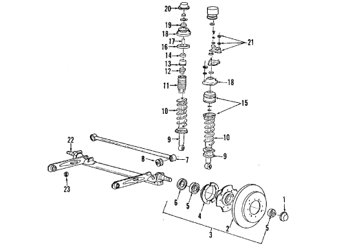 1990 Mitsubishi Sigma Rear Suspension Components Diagram 2