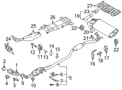 2018 Mitsubishi Outlander Sport Heat Shield Diagram for 5374A020