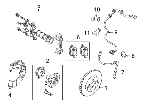 2005 Mitsubishi Eclipse Front Speed Sensor, Passenger Side Diagram for MR370933