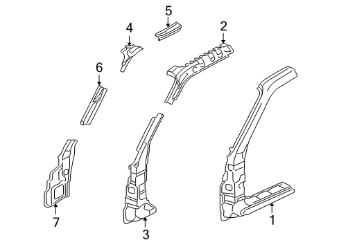 2002 Mitsubishi Montero Hinge Pillar