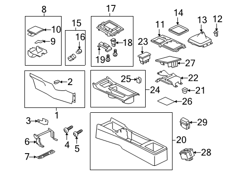 2013 Mitsubishi Lancer Front Console Diagram 2