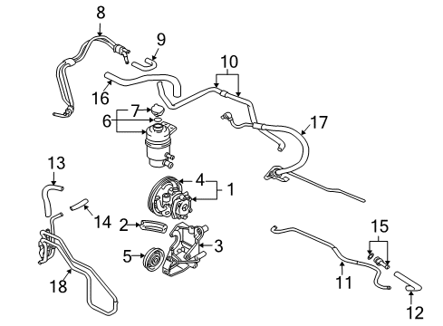 2005 Mitsubishi Lancer Power Steering Cooler Tube Diagram for MN101541