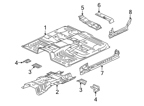 2002 Mitsubishi Montero Floor & Rails
