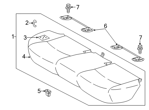 2017 Mitsubishi Mirage G4 Rear Seat Components Diagram 2